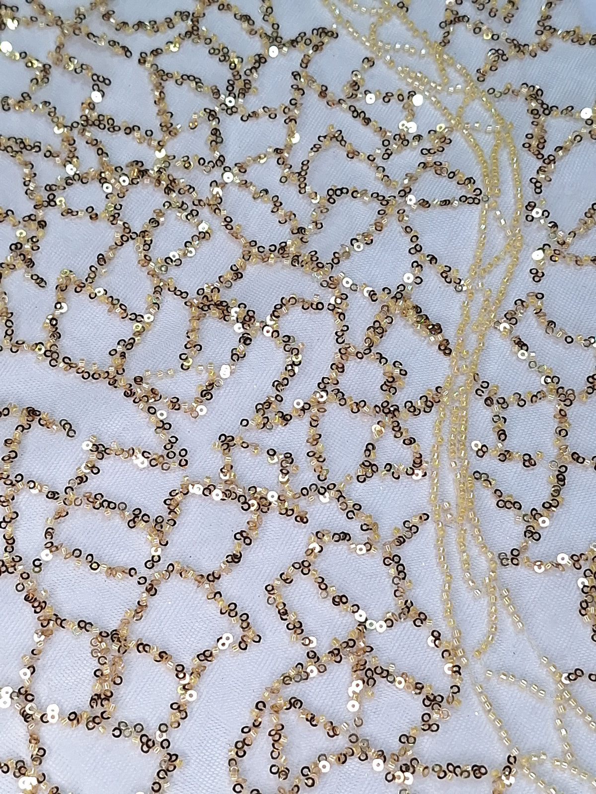 Tul bordado color oro A943 — Palacio Glamour