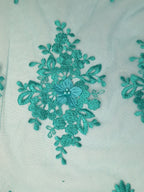 Tul bordado color Aqua A858 — Palacio Glamour