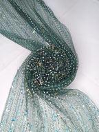 Tul bordado color botella H122 — Palacio Glamour