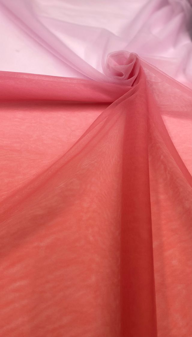 Tul bordado color fresa rosa A625 — Palacio Glamour