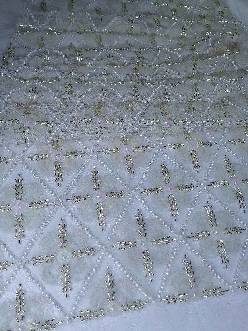 Tul bordado color verde H030 — Palacio Glamour