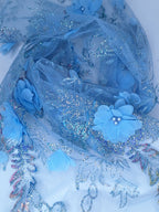 Tul bordado color cielo H097 — Palacio Glamour