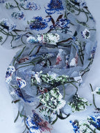 Tul bordado Con Flores de Lentejuela Color Marino A671 — Palacio Glamour