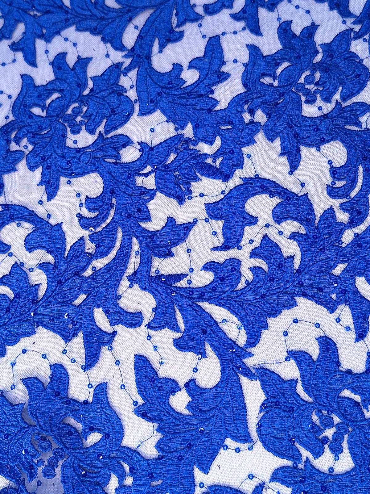 Tul bordado color azul rey H088 — Palacio Glamour