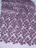 Tul bordado color mauve A971 — Palacio Glamour
