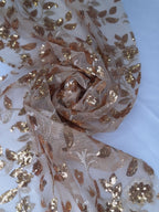 Tul bordado color oro H177 — Palacio Glamour