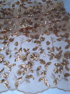 Tul bordado color oro H177 — Palacio Glamour