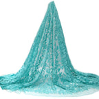 Tul bordado color aqua A362 — Palacio Glamour