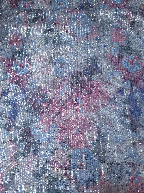 Tul bordado color rosa gris A916 — Palacio Glamour