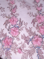 Tul bordado color palo de rosa H097, para vestidos de boda de noche y de ceremonia — Palacio Glamour