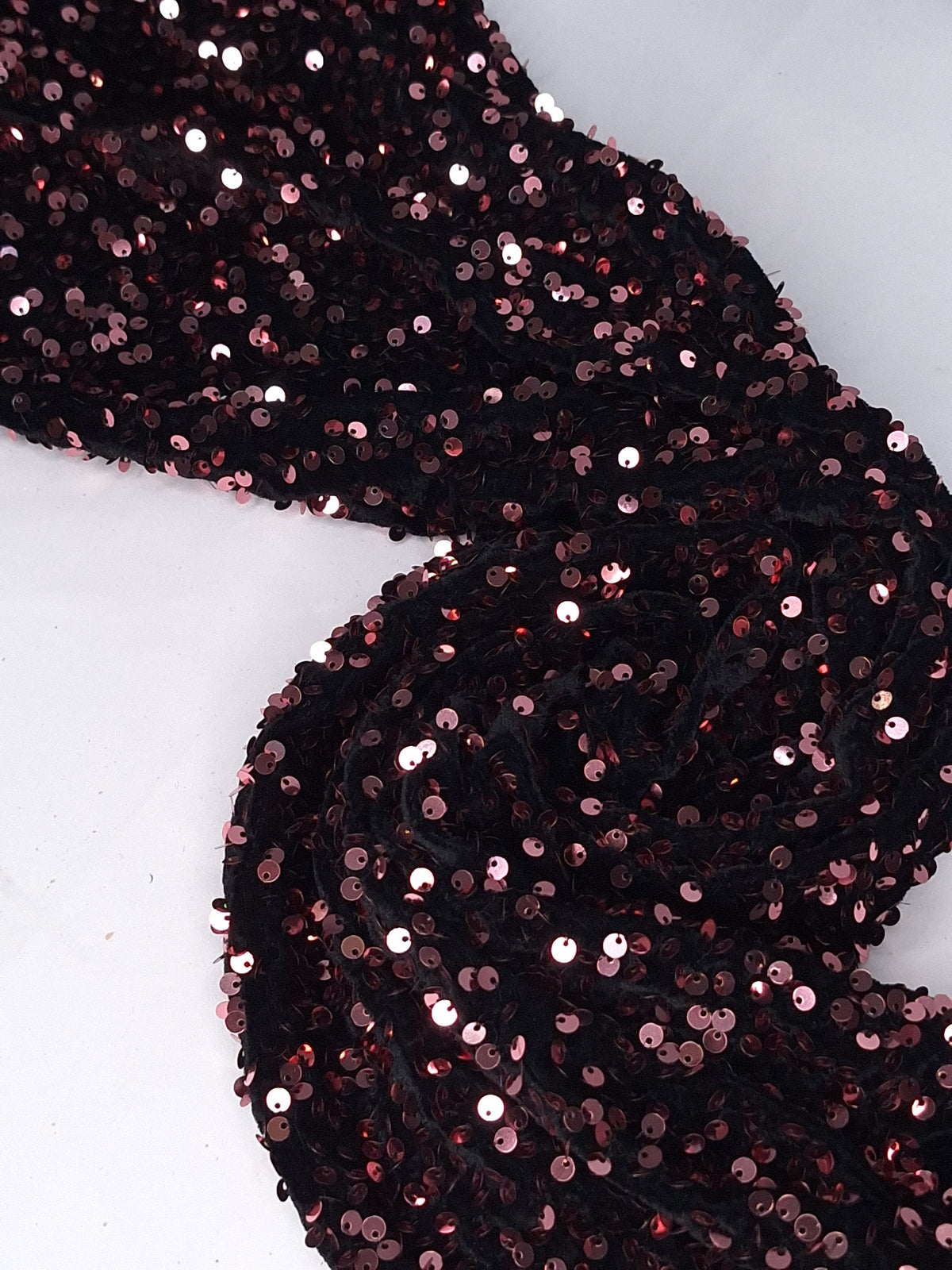 Tul bordado color negro palo de rosa a789 — Palacio Glamour