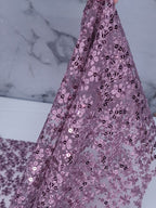 Tul bordado color mauve A971 — Palacio Glamour