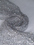 Tul bordado color plata FR979 — Palacio Glamour