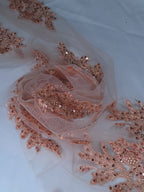 Tul bordado color rosa oro A982 — Palacio Glamour