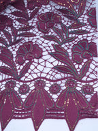 Tul bordado Con Diseño y Lentejuela Color Morado A889 — Palacio Glamour