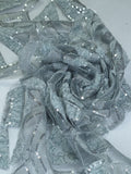 Tul bordado color gris A892 — Palacio Glamour