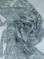 Tul bordado color gris A892 — Palacio Glamour
