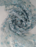 Tul bordado color cielo A862 — Palacio Glamour