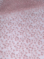 Tul bordado color palo de rosa H082 — Palacio Glamour