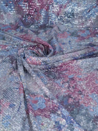 Tul bordado color rosa gris A916 — Palacio Glamour