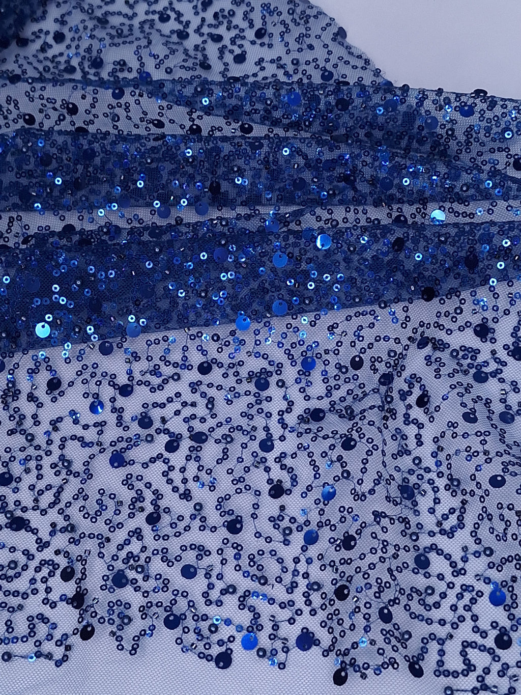 Tul bordado color azul marino H071 — Palacio Glamour