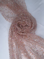 Tul bordado color rosa H171 — Palacio Glamour