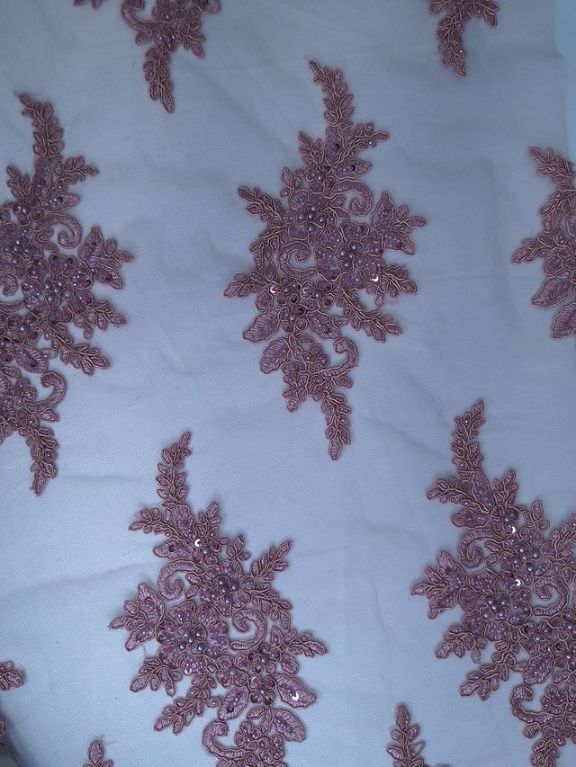 tul bordado color palo de Rosa A948 — Palacio Glamour