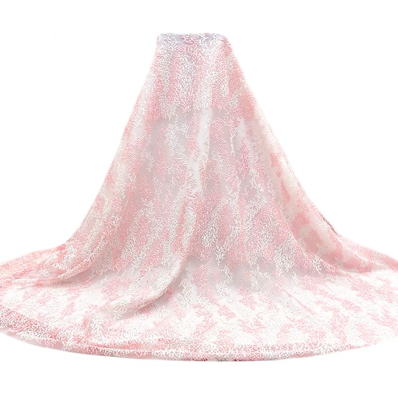 Tul bordado color rosa A689 — Palacio Glamour