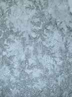 Tul bordado color gris A868 — Palacio Glamour