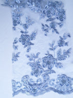 Tul bordado color cielo H162 — Palacio Glamour