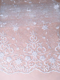 Tul bordado color hueso H099 — Palacio Glamour