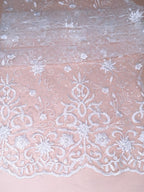 Tul bordado color hueso H099 — Palacio Glamour