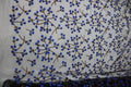 Tul bordado Con Flores 3d Y Ramajes Color Azul Rey A621 — Palacio Glamour