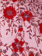 Tul bordado color rojo H142 — Palacio Glamour