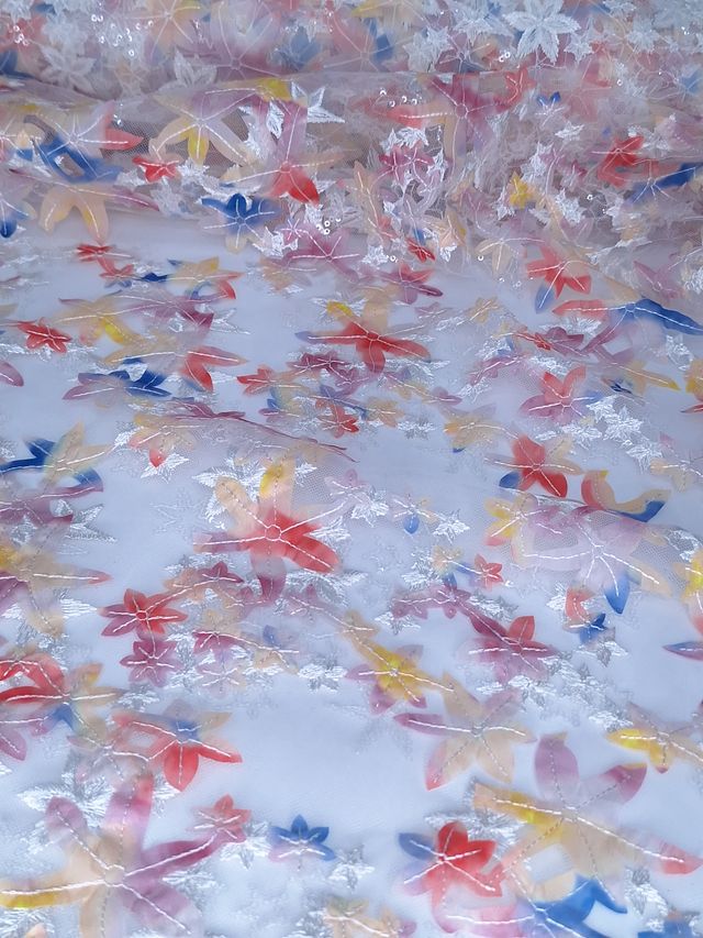 Tul bordado Con Estrellas 3d Y Lentejuela Color Rosa A620 — Palacio Glamour