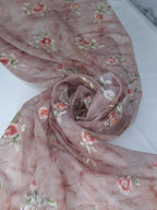 Tul bordado color palo de rosa H184 — Palacio Glamour