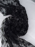 Tul bordado color negro A862 — Palacio Glamour