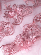 Tul bordado color rosa blush H139, para vestidos de noche de boda y de XV años — Palacio Glamour