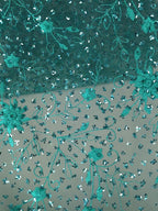 Tul bordado color esmeralda H099 — Palacio Glamour