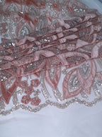 Tul bordado color rosa H235 — Palacio Glamour