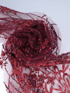 Tul bordado color vino A950 — Palacio Glamour