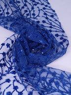 Tul bordado color azul rey H080 — Palacio Glamour