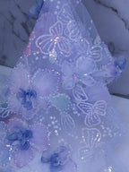 Tul bordado color azul H148 — Palacio Glamour