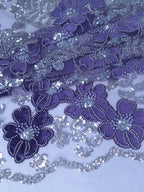 Tul bordado color lila H234 — Palacio Glamour