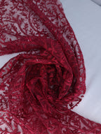 Tul bordado color vino H083 — Palacio Glamour