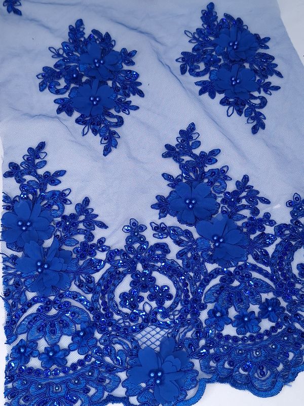 Tul bordado color azul rey H163 — Palacio Glamour