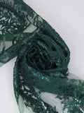 Tul bordado color botella H129 — Palacio Glamour