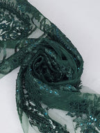 Tul bordado color botella H129 — Palacio Glamour