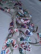 Tul bordado Con Flores de Lentejuela Color Nude Morado A671 — Palacio Glamour