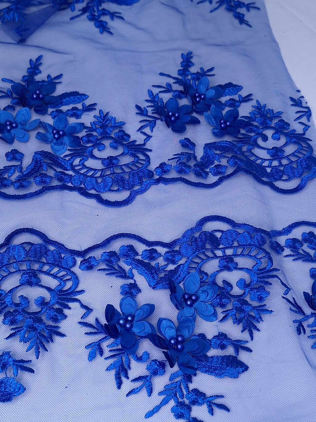 Tul bordado color azul rey H139 — Palacio Glamour